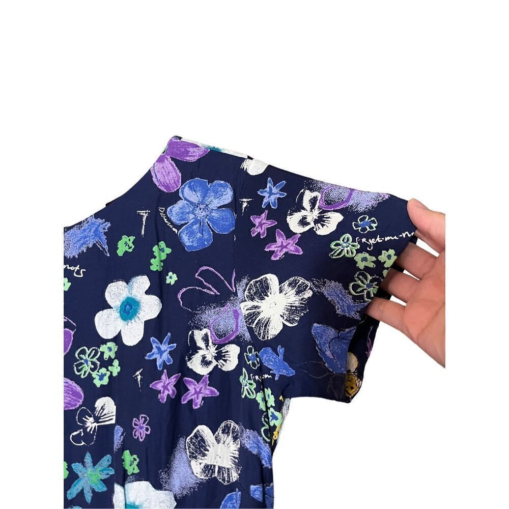 Vintage Y2K Rabbit Rabbit Rabbit Designs Flower Print Dress - Picture 4 of 7